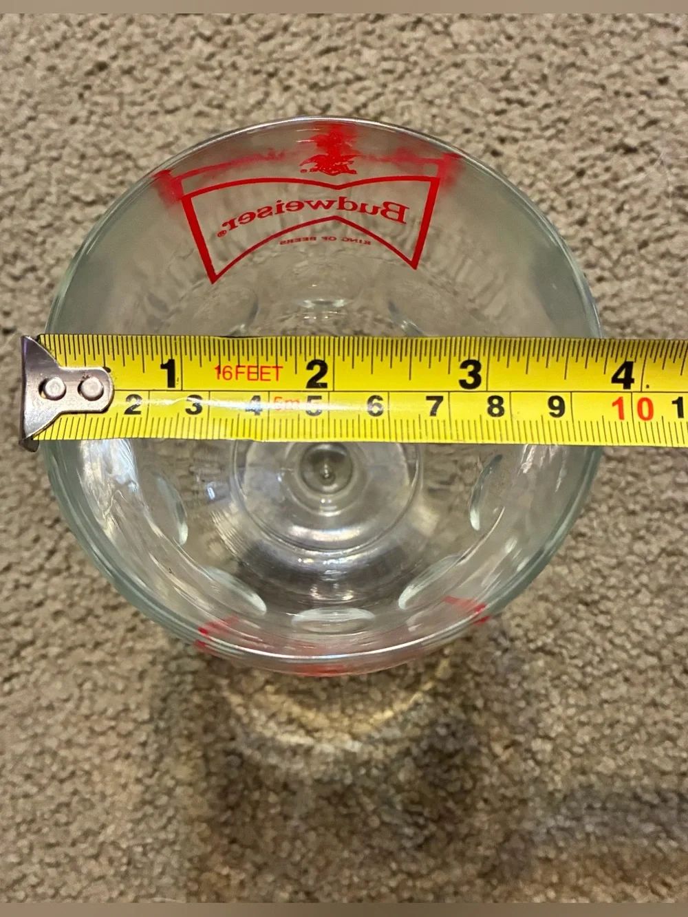 Vintage Budweiser Bowtie Thumbprint Beer Glass Goblet Chalice 6